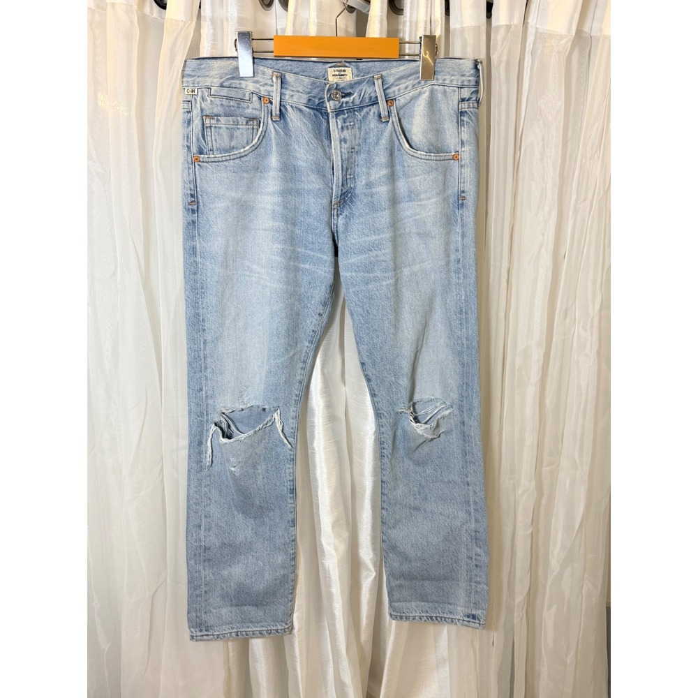Citizens of Humanity Straight Leg Jeans Womens 28 Light Wash Distressed Vintage